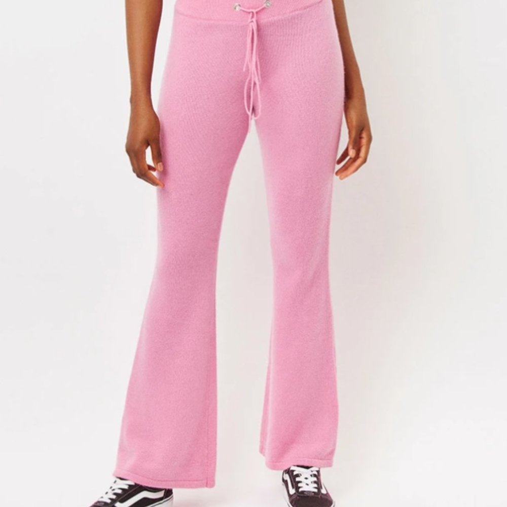 Frankie's Bikinis 100% cashmere pants in rose